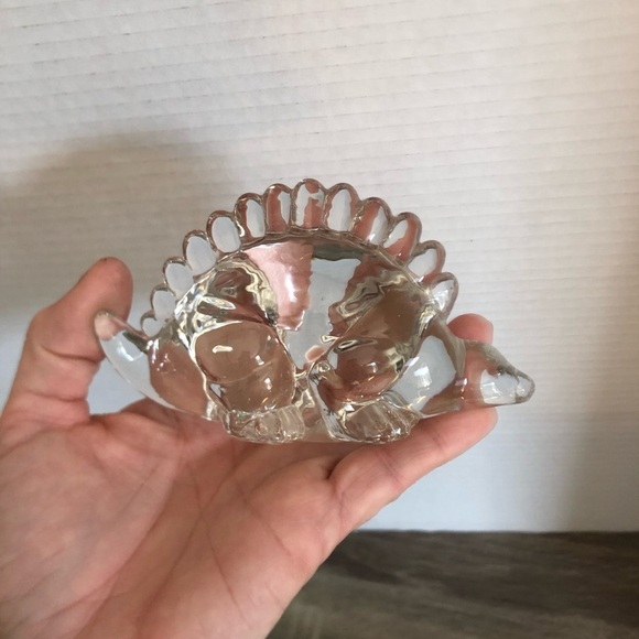 Vtg Clear Glass Dinosaur Paperweight - Picture 3 of 14